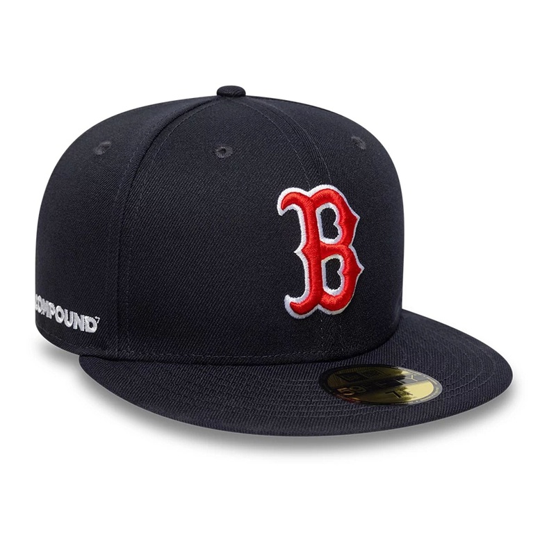 Boston Red Sox Compound X MLB Navy 59FIFTY Fitted Cap