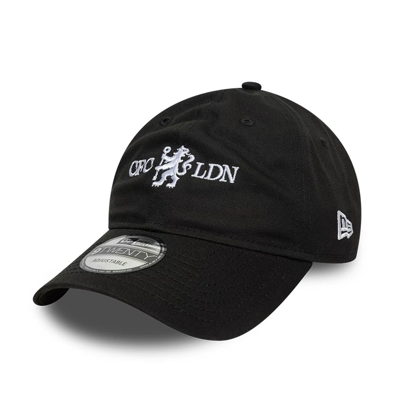 Chelsea FC Lion Crest Wordmark Black 9TWENTY Adjustable Cap
