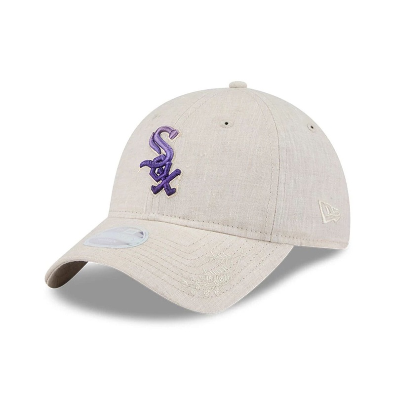 Chicago White Sox MLB Floral Visor Open Beige 9TWENTY Adjustable Cap