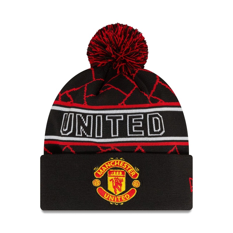 Manchester United FC Black Sport Knit Beanie Hat