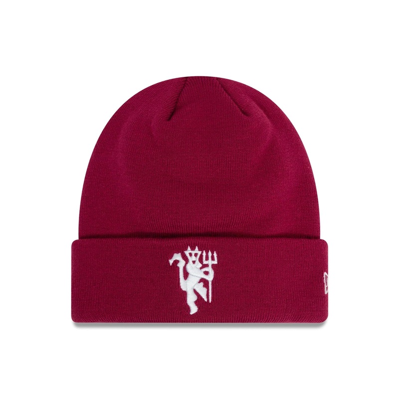Manchester United FC Seasonal Dark Red Cuff Knit Beanie Hat
