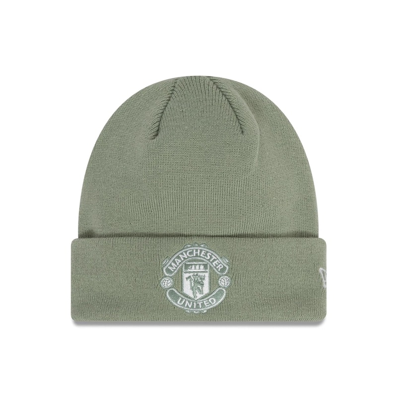 Manchester United FC Seasonal Pastel Green Cuff Knit Beanie Hat