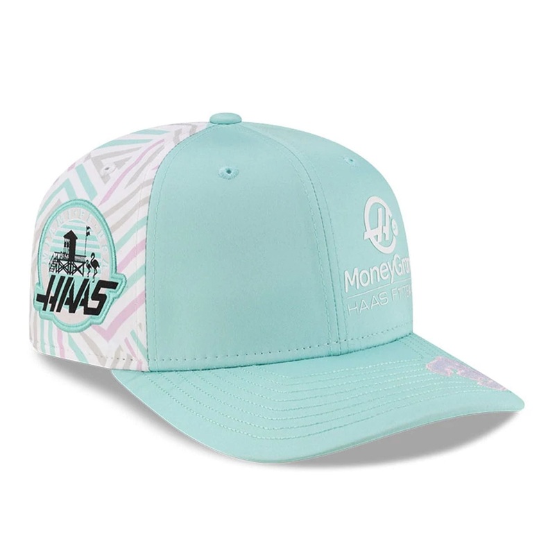 MoneyGram Haas F1 Esteban Ocon Miami Race Special Turquoise 9SEVENTY Stretch Snap Adjustable Cap