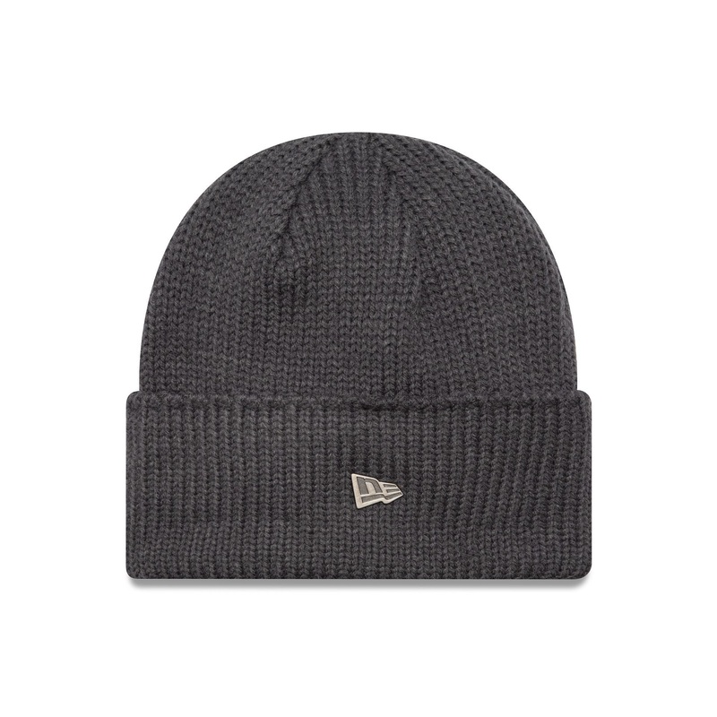 New Era Dark Grey Wide Cuff Knit Beanie Hat