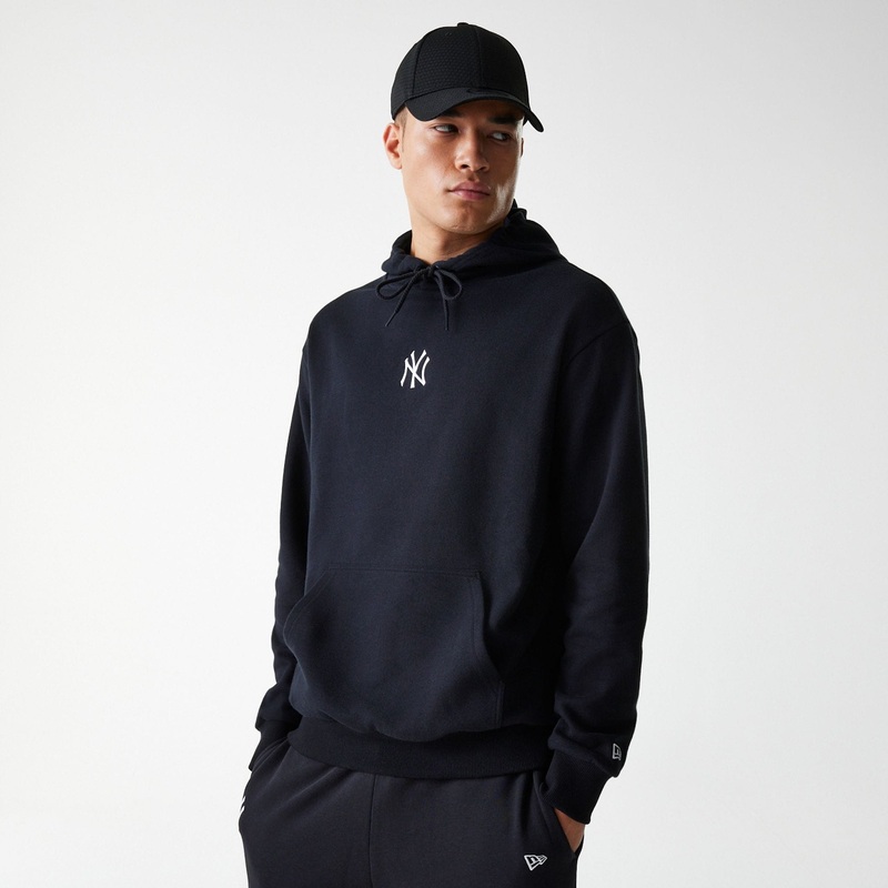 New York Yankees MLB League Essential Black Oversized Pullover Hoodie