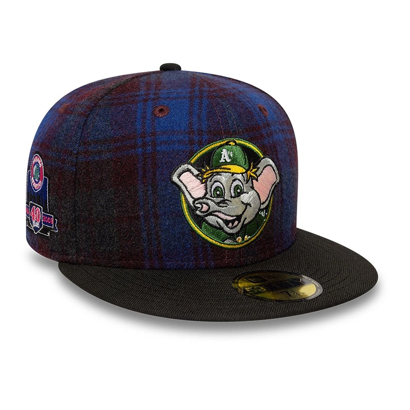 Oakland Athletics Mascot Plaid Open Purple 59FIFTY Fitted Cap