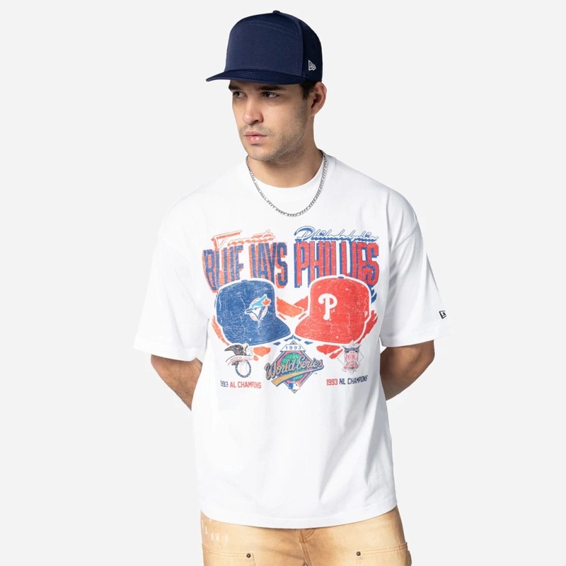Toronto Blue Jays VS Philadelphia Phillies MLB Dueling Logos Sport Classic White T-Shirt
