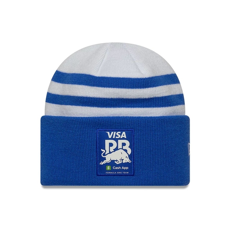 Visa Cash App Racing Bulls Team Wide White Cuff Knit Beanie Hat