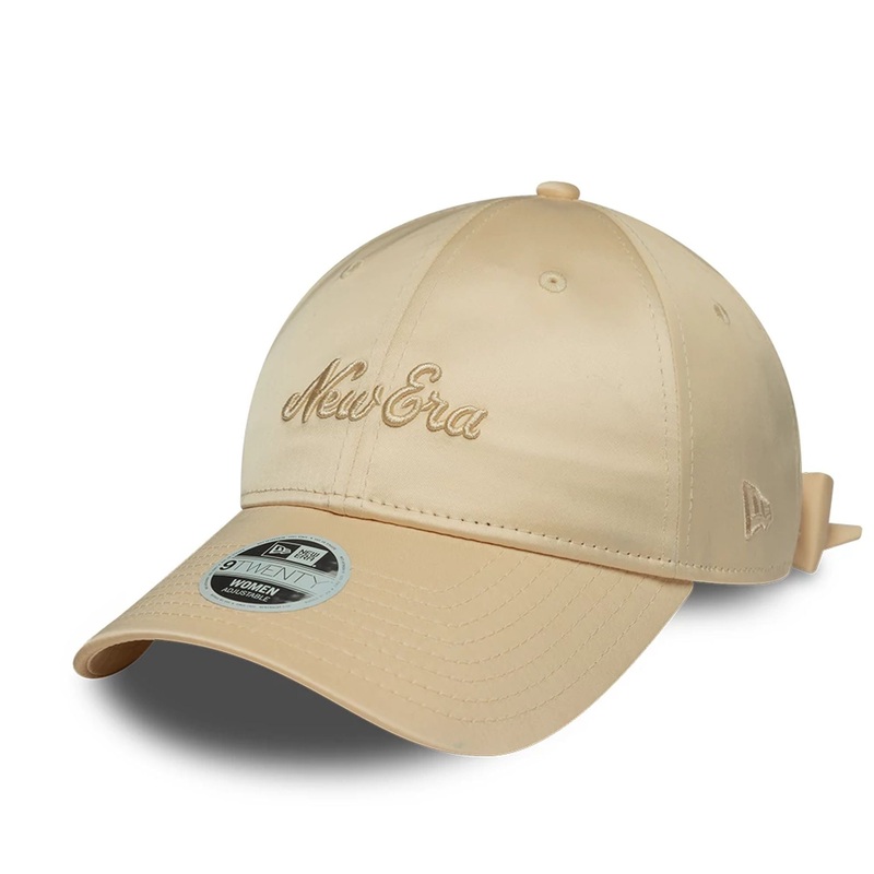 Womens New Era Satin Bow Light Beige 9TWENTY Adjustable Cap