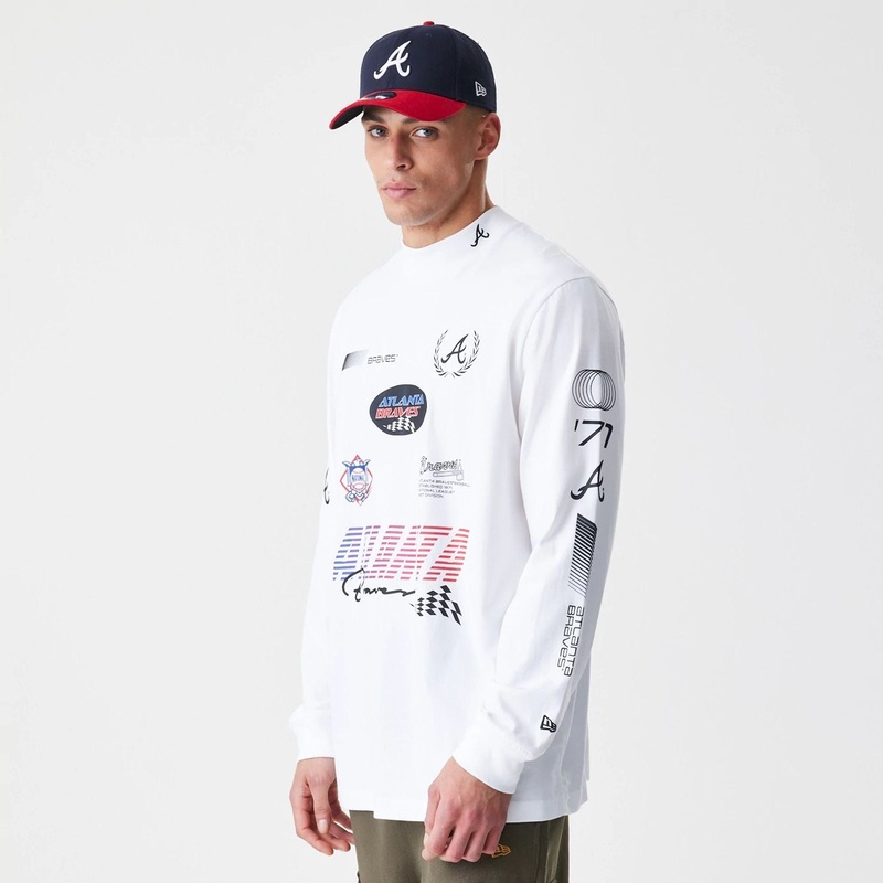 Atlanta Braves Modern Driver White Long Sleeve T-Shirt