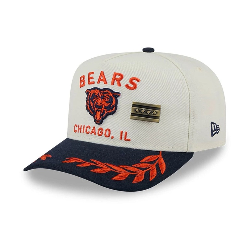 Chicago Bears NFL Draft 2025 White 59FIFTY Fitted A-Frame Cap