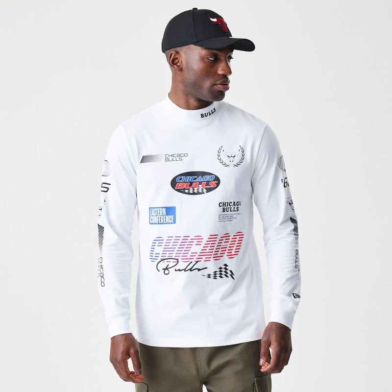 Chicago Bulls Modern Driver White Long Sleeve T-Shirt