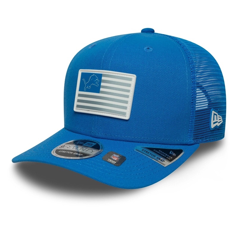 Detroit Lions NFL Flag Blue 9SEVENTY Stretch Snap Adjustable Cap