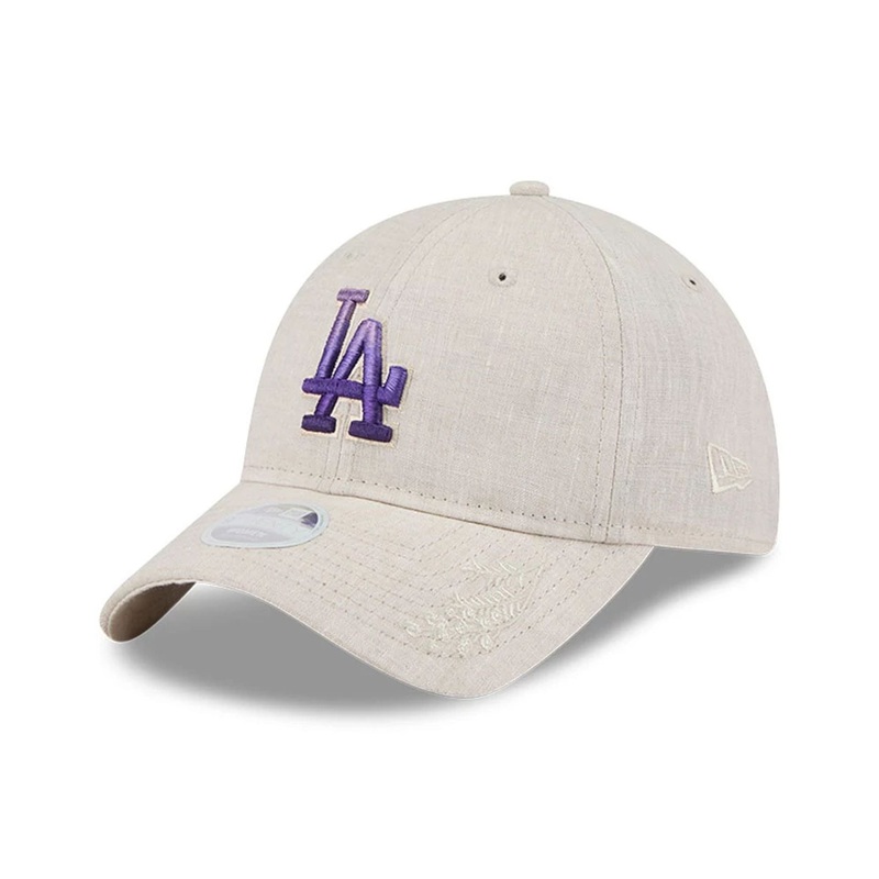 LA Dodgers MLB Floral Visor Open Beige 9TWENTY Adjustable Cap