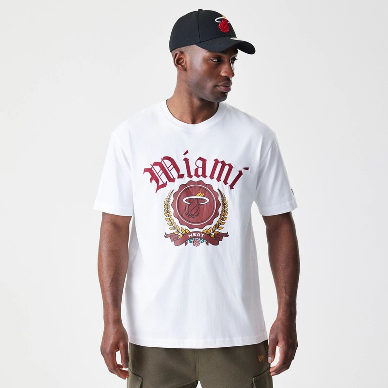 Miami Heat Throwback Prep White T-Shirt