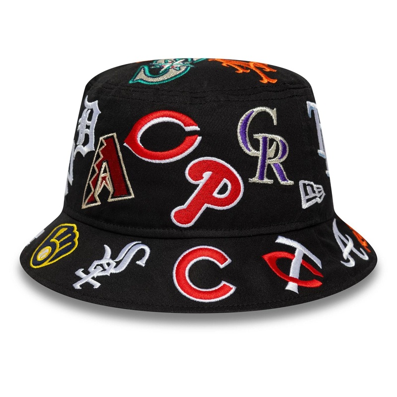 MLB All Over Black Bucket Hat