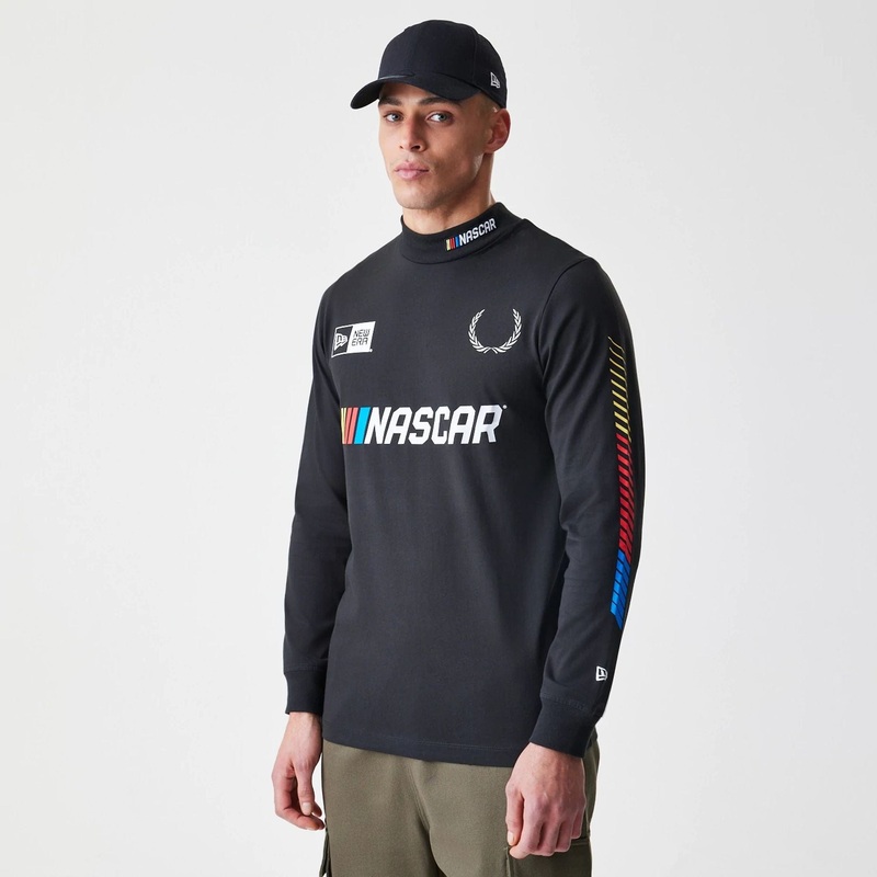 Nascar Generic Logo Modern Driver Black Long Sleeve T-Shirt