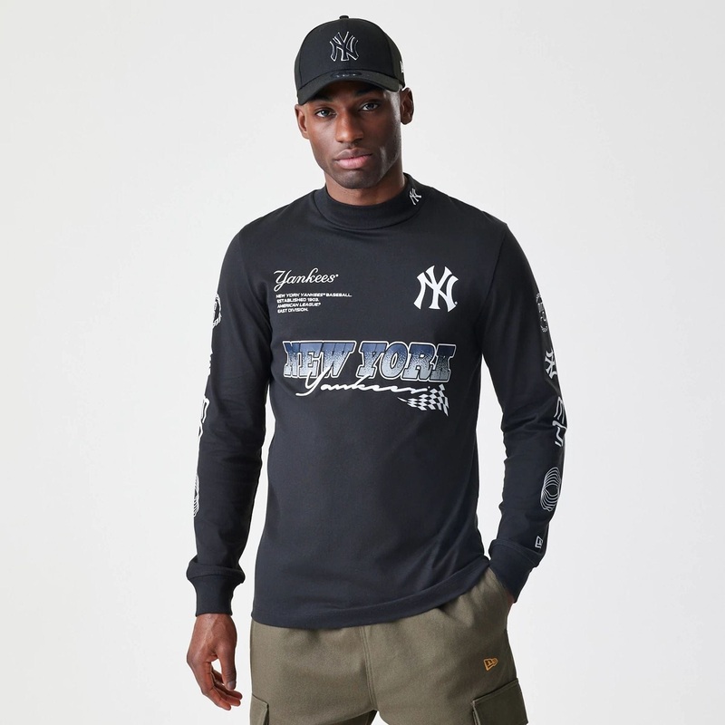 New York Yankees Modern Driver Black Long Sleeve T-Shirt