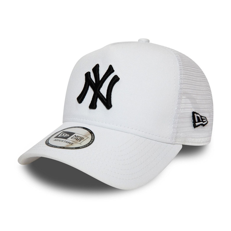 New York Yankees White A-Frame Trucker Cap