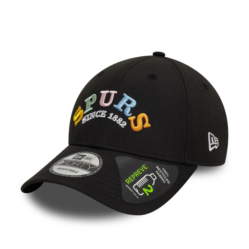 Tottenham Hotspur FC Repreve Rainbow Wordmark Black 9FORTY Adjustable Cap