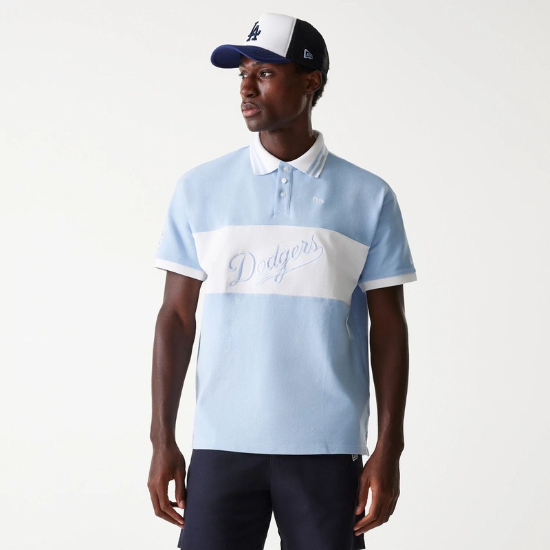 LA Dodgers MLB Graphic Pastel Blue Polo Shirt