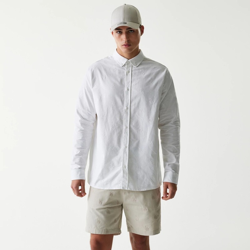 LA Dodgers MLB Monogram White Long Sleeve Shirt