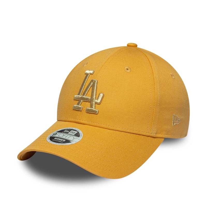 LA Dodgers Womens Metallic Yellow 9FORTY Adjustable Cap