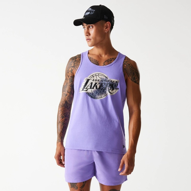LA Lakers NBA All Over Print Infill Purple Vest Top