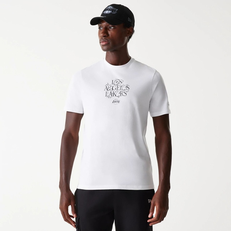 LA Lakers NBA Court Graphic White T-Shirt