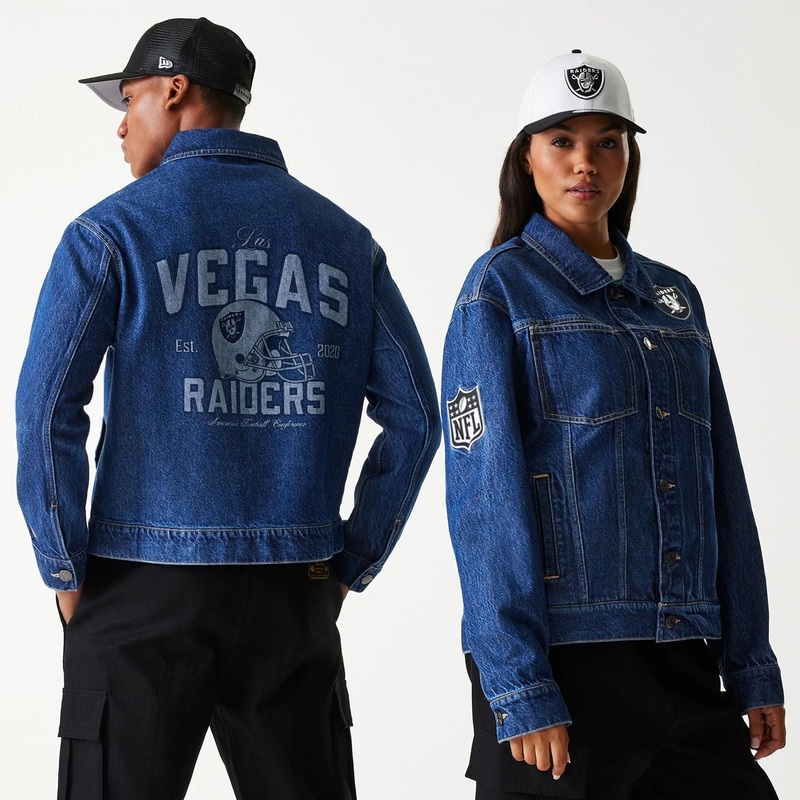 Las Vegas Raiders NFL Dark Blue Denim Jacket