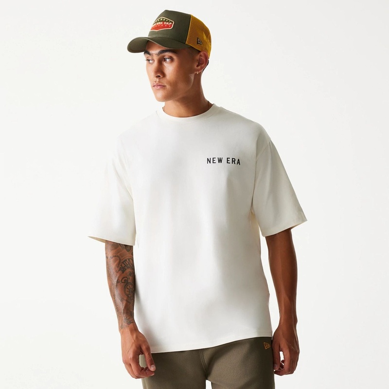 New Era Animal Graphic Open White Oversized T-Shirt