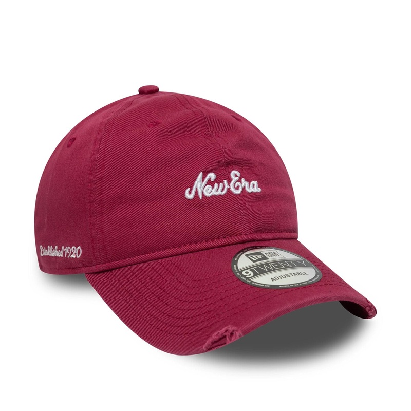 New Era Distressed Dark Red 9TWENTY Adjustable Cap