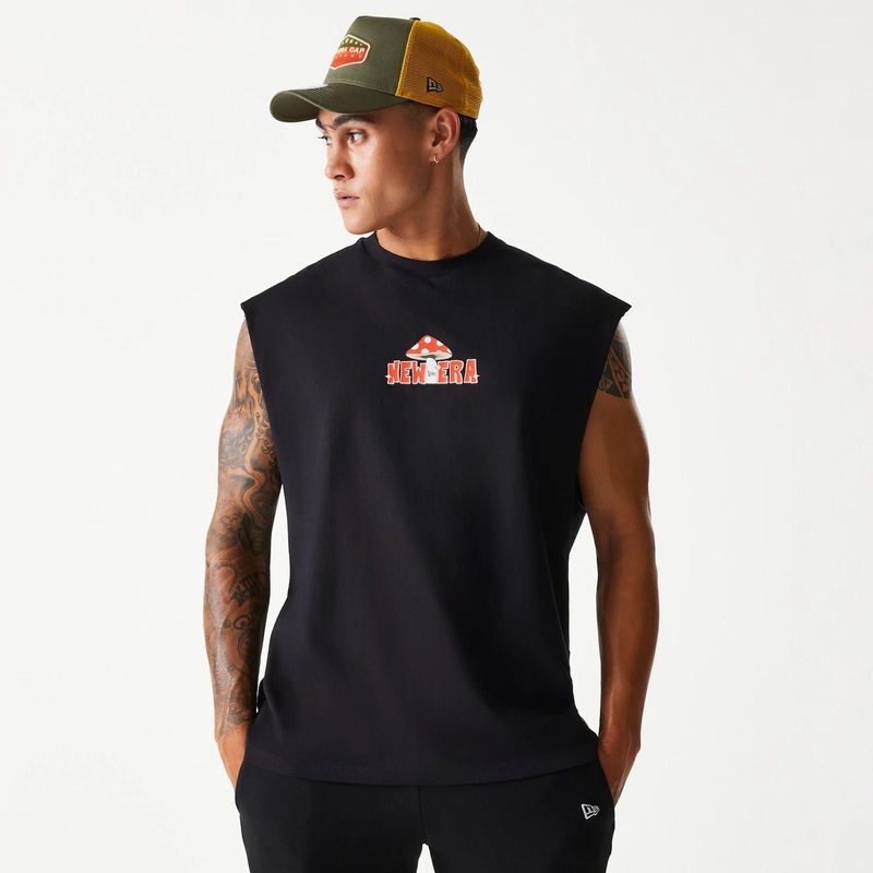 New Era Outdoor Graphic Black Sleeveless T-Shirt