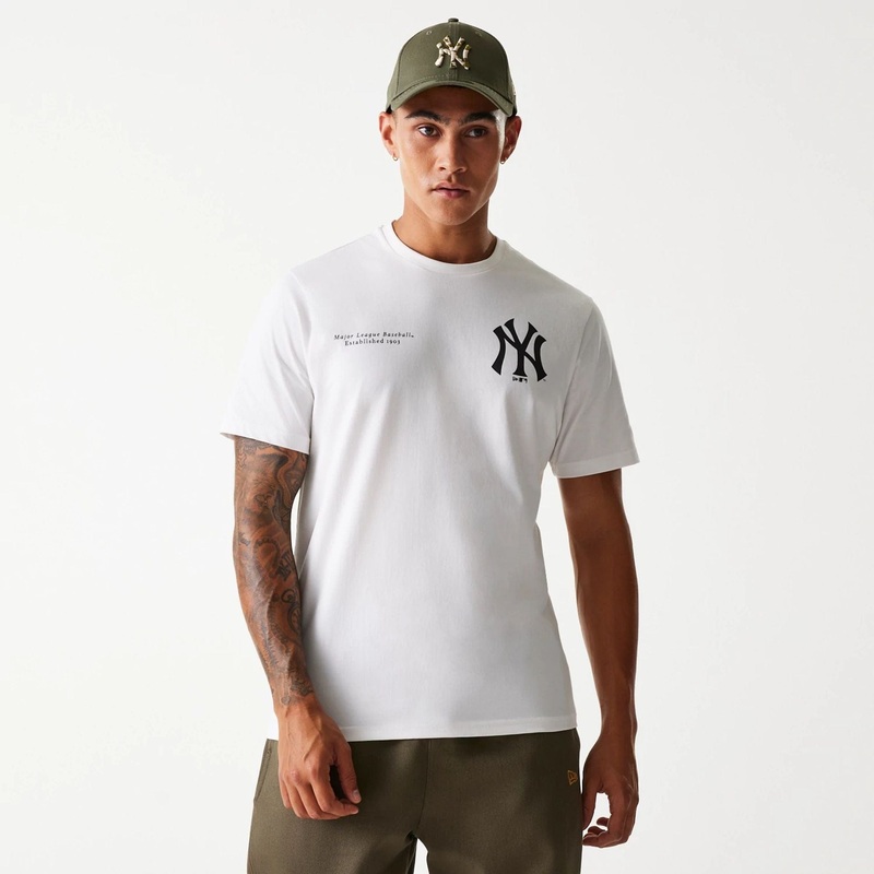 New York Yankees MLB Arch Graphic Open White T-Shirt