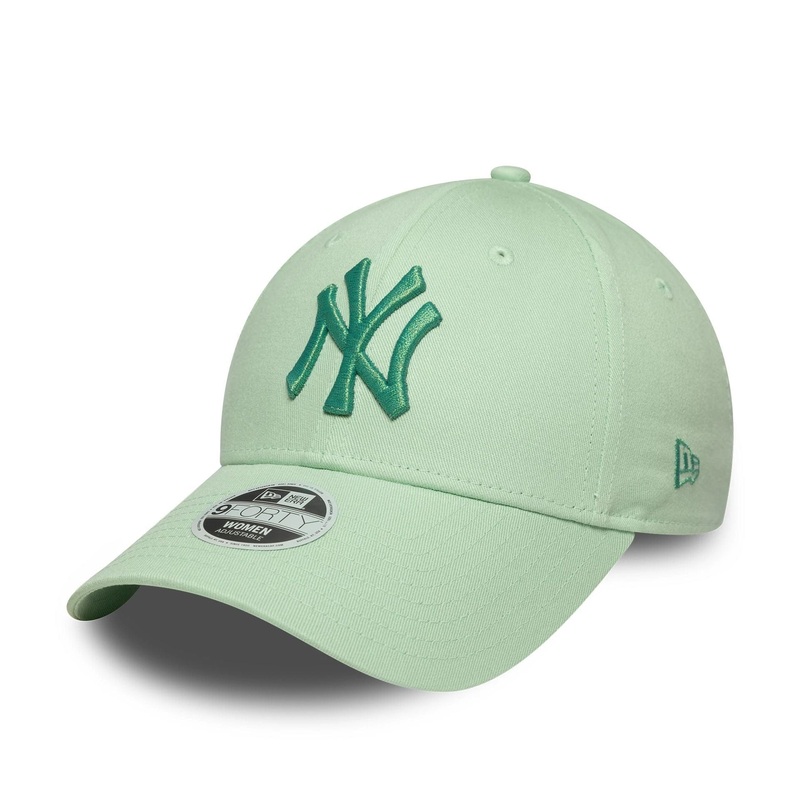 New York Yankees Womens Metallic Pastel Green 9FORTY Adjustable Cap