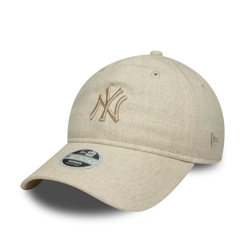 New York Yankees Womens MLB Linen Cream 9TWENTY Adjustable Cap