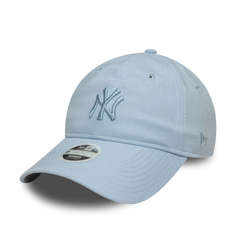 New York Yankees Womens MLB Linen Pastel Blue 9TWENTY Adjustable Cap
