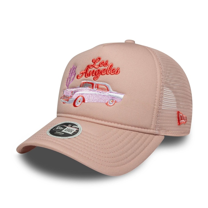Womens New Era Western Pastel Pink 9FORTY A-Frame Trucker Adjustable Cap