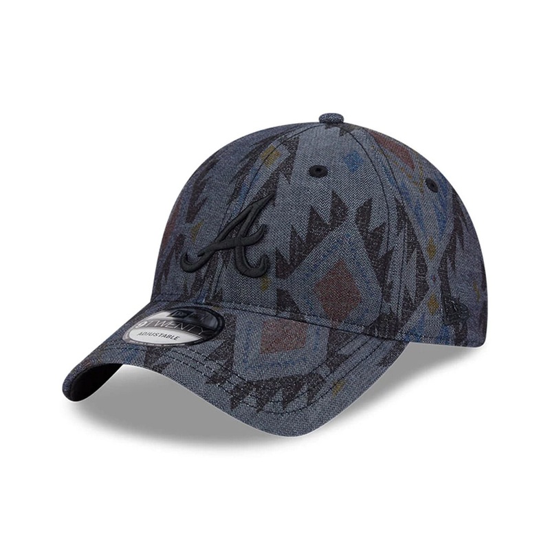 Atlanta Braves MLB Aztec Pattern Navy 9TWENTY Adjustable Cap