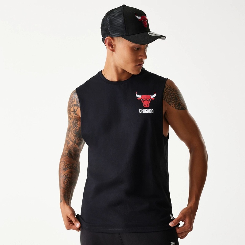 Chicago Bulls NBA Graphic Black Sleeveless T-Shirt