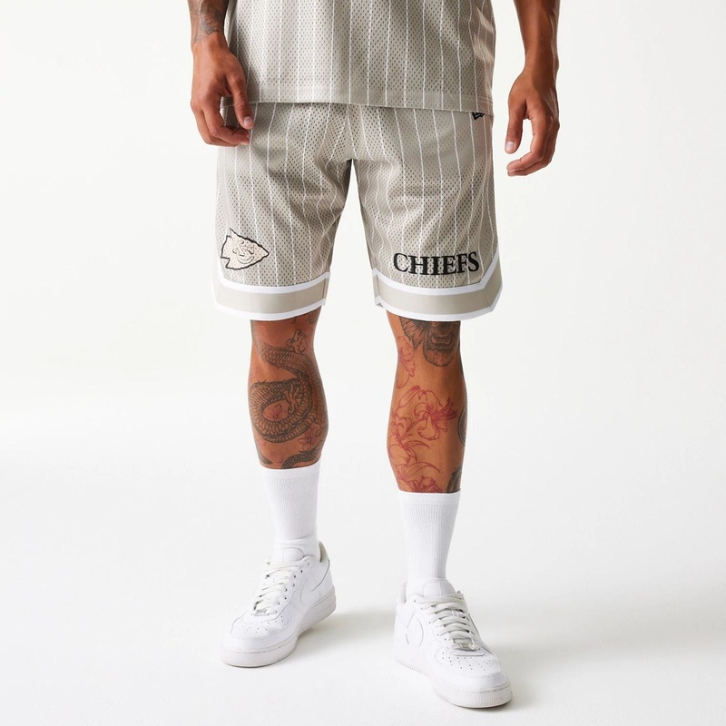 Kansas City Chiefs NFL Pinstripe Cream Shorts