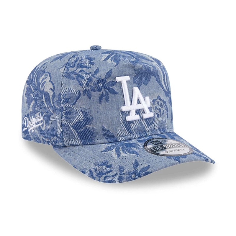 LA Dodgers MLB Denim Jacquard Blue Golfer Adjustable Cap