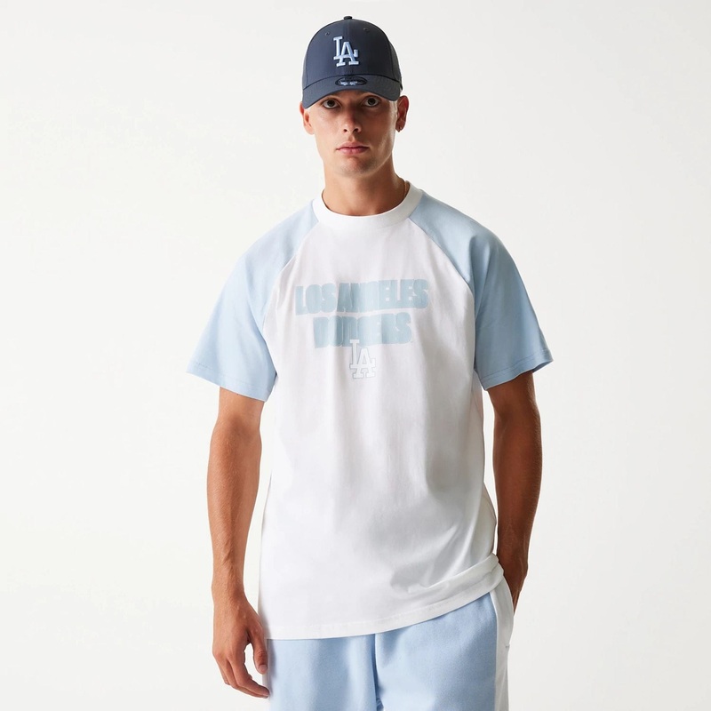 LA Dodgers MLB Raglan White Oversized T-Shirt