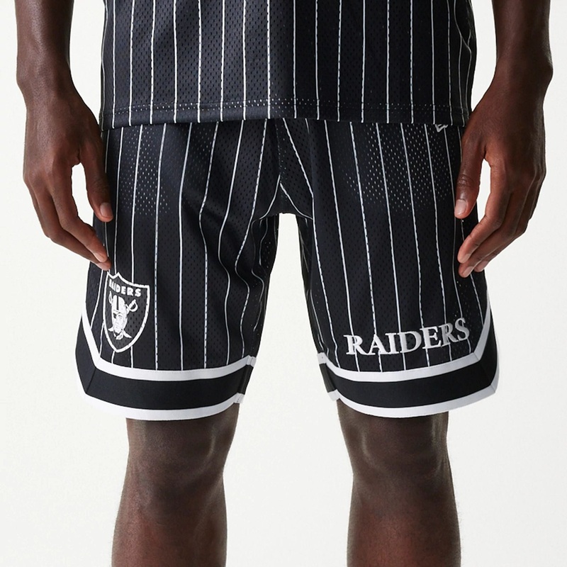 Las Vegas Raiders NFL Pinstripe Black Shorts