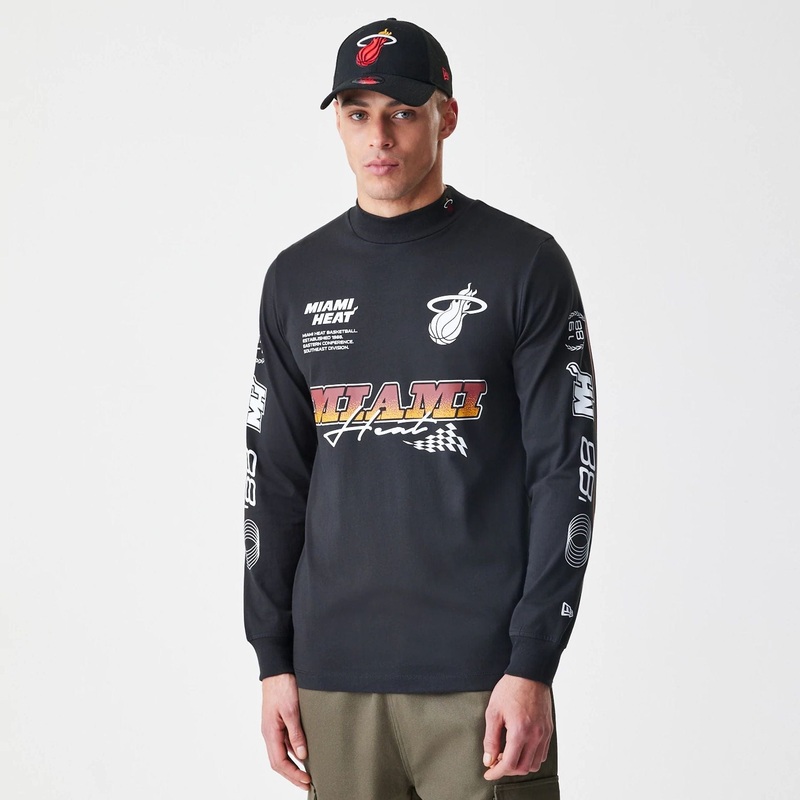 Miami Heat Modern Driver Black Long Sleeve T-Shirt