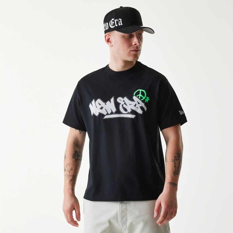 New Era Peace Symbol Black T-Shirt