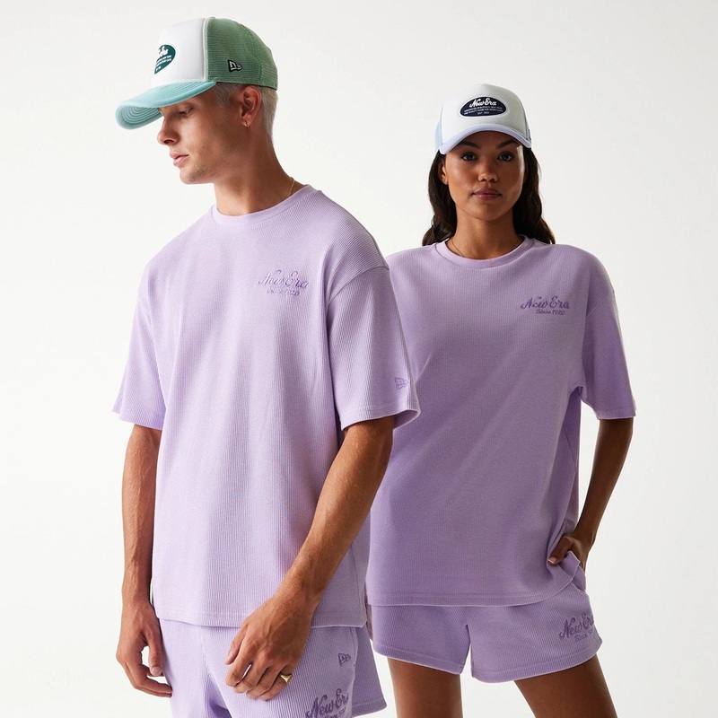 New Era Waffle Pastel Purple Oversized T-Shirt