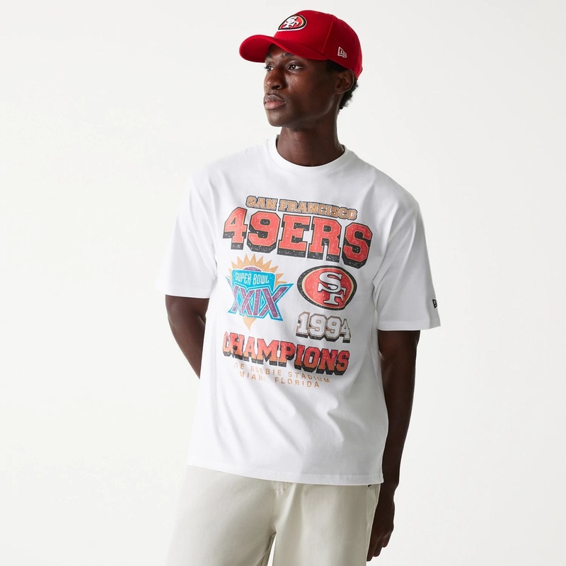 San Francisco 49ers NFL Super Bowl White Oversized T-Shirt