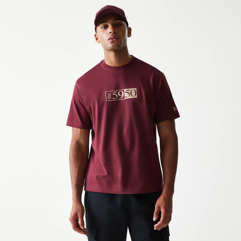 A-Frame 59FIFTY Fitted Cap Description Graphic Dark Red T-Shirt