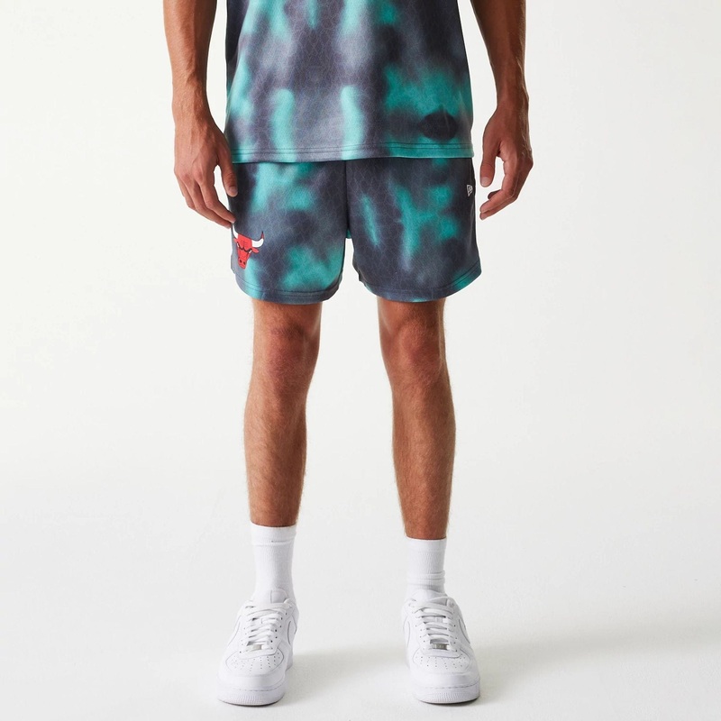 Chicago Bulls NBA All Over Print Green Shorts